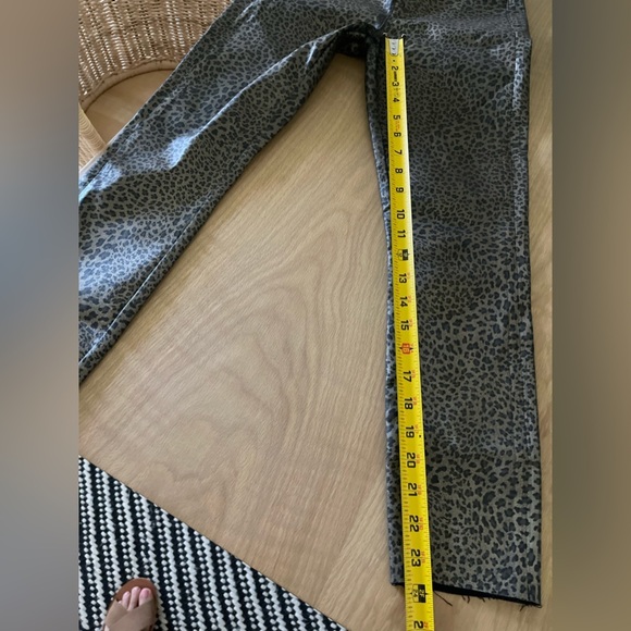 7 For All Mankind| Leopard Print Straight Jeans with Raw Hem—Waxed Material••• - Picture 15 of 16